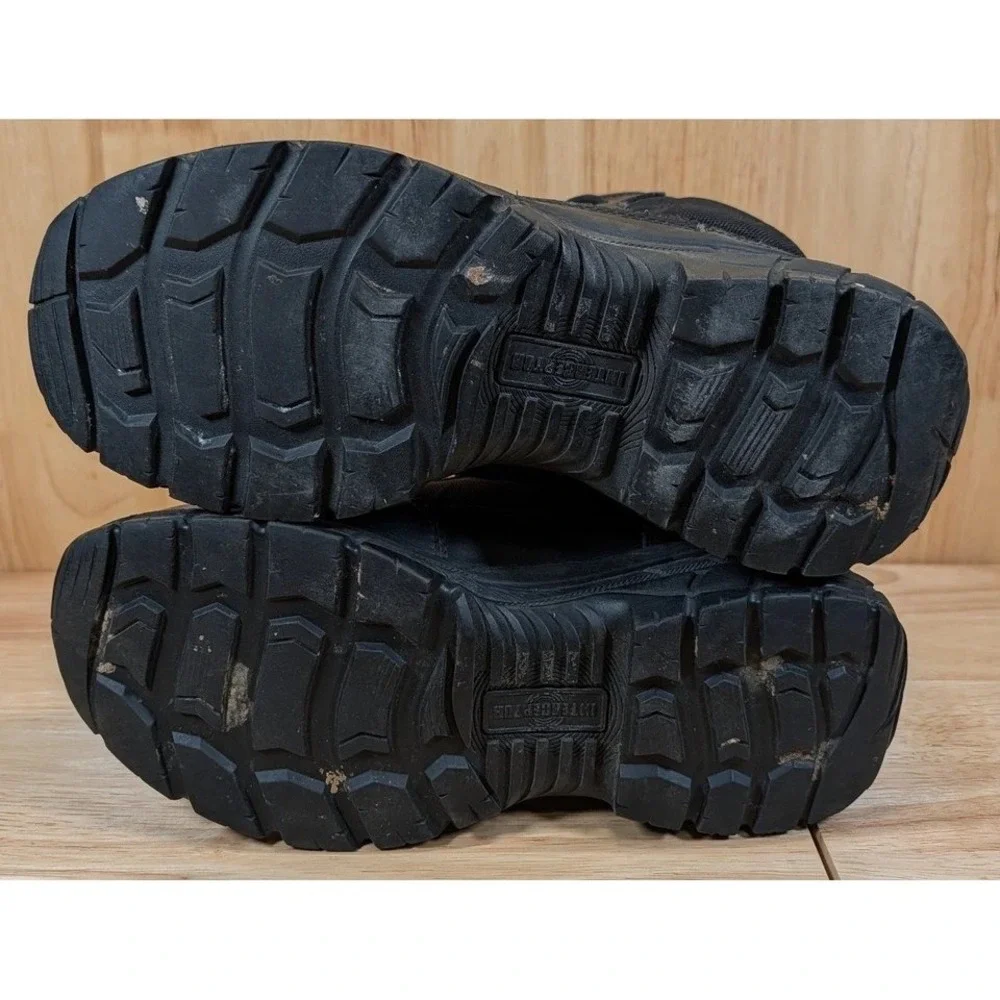 Interceptor Mens Black Tactical Patrol Boots Side Zip Work Shoes‎ Size 11